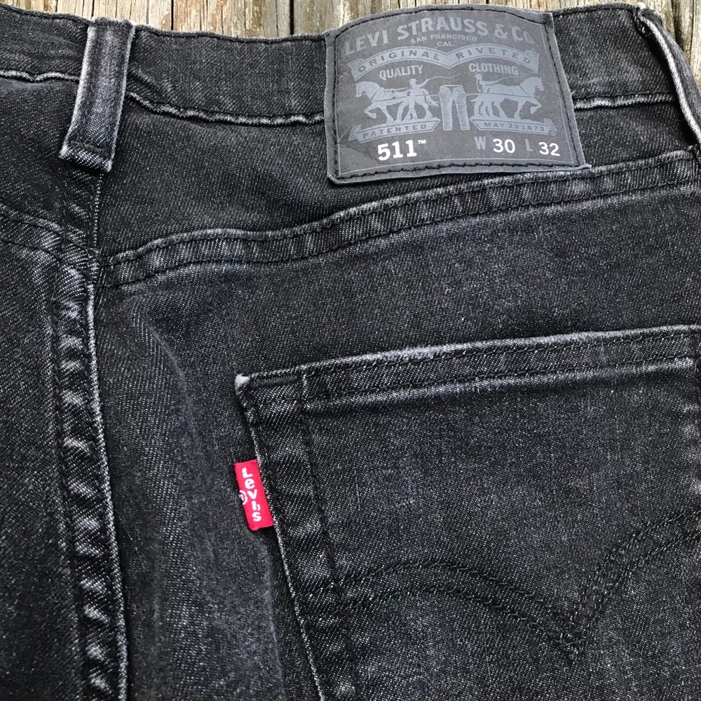 Light Worn Fade Black Wash Black Tag LEVIS DENIM - Picture 2 of 3